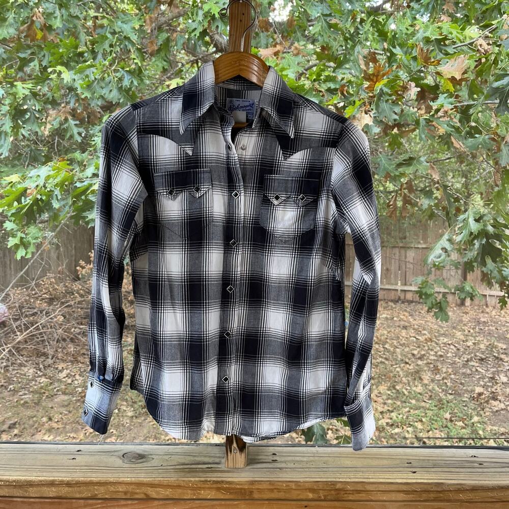 Rockmount Ranch Wear Women's Black & White Western Snap Front Shirt Size S